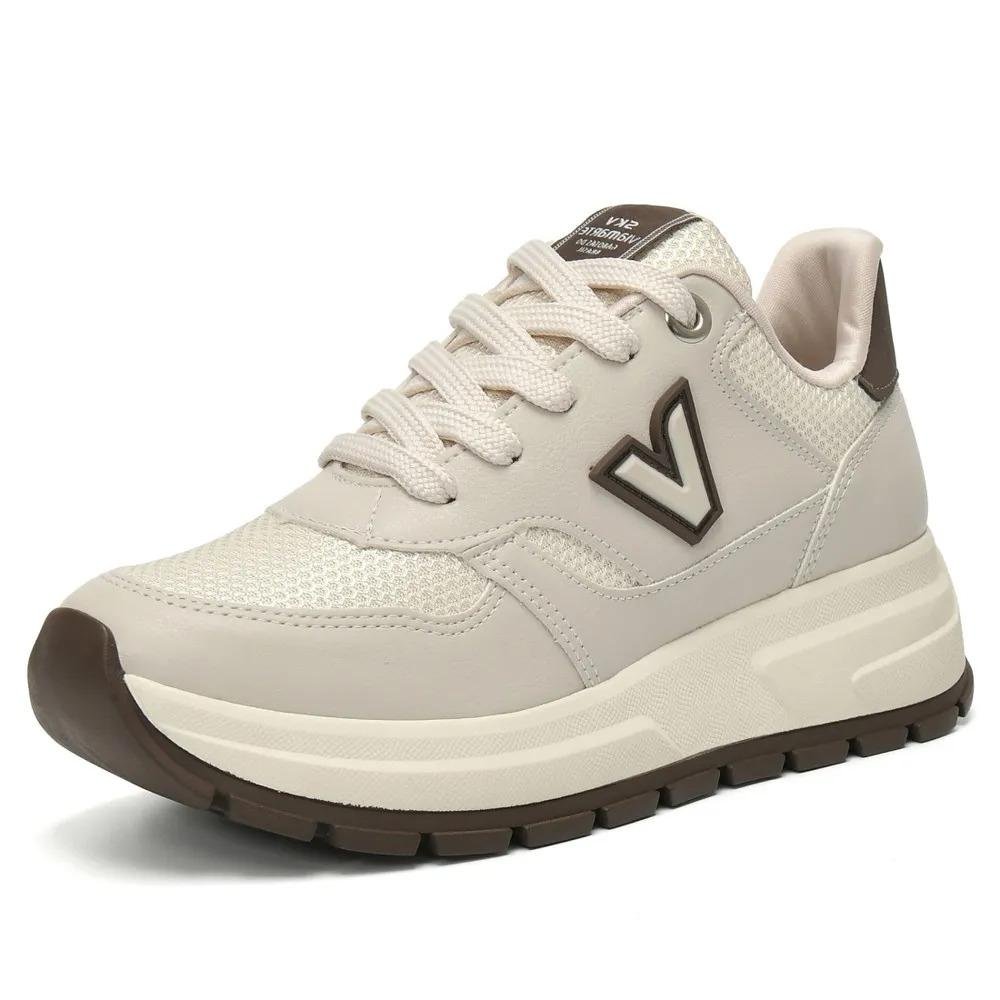 Tênis Casual Feminino Via Marte Confortável Urbano Sintético Bege 4