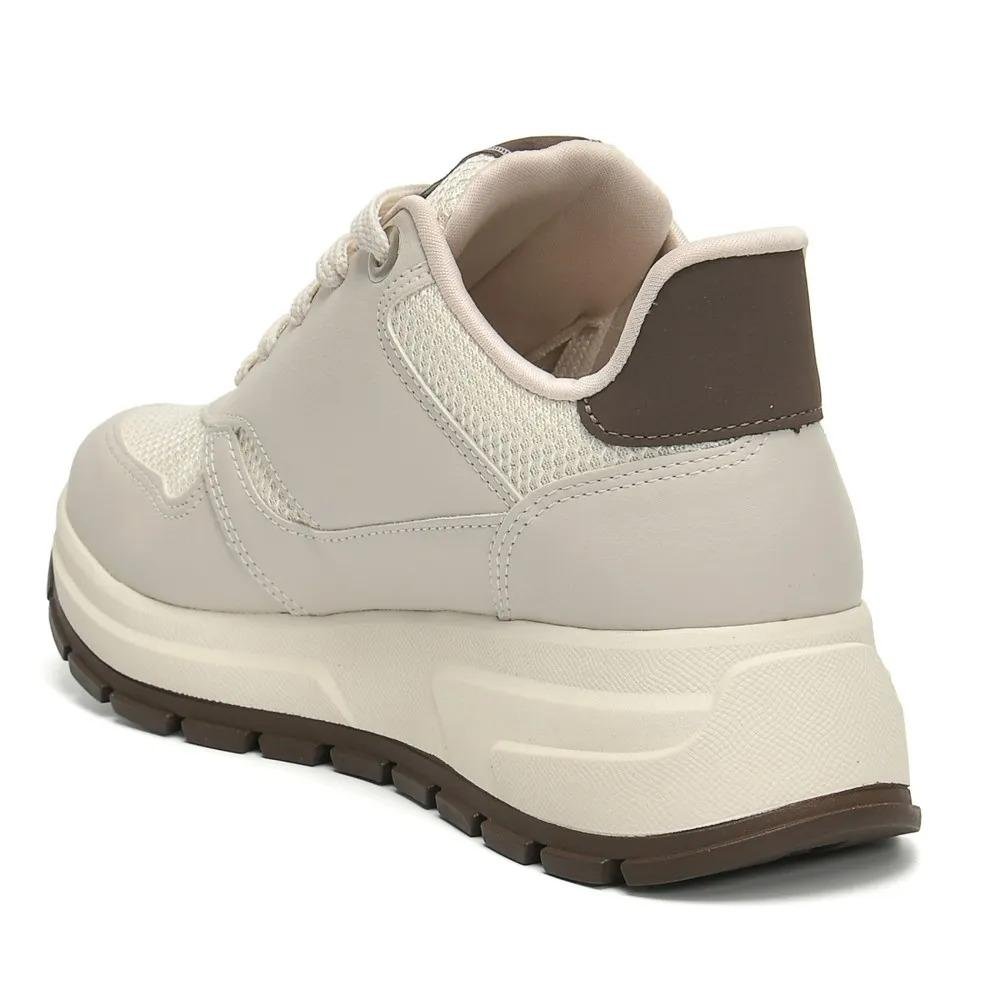 Tênis Casual Feminino Via Marte Confortável Urbano Sintético Bege 5
