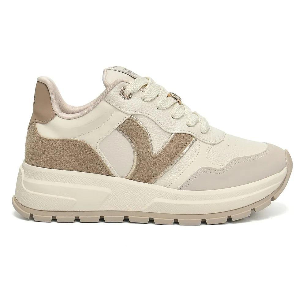 Tênis Casual Feminino Via Marte Confortável Urbano Sintético Bege 2