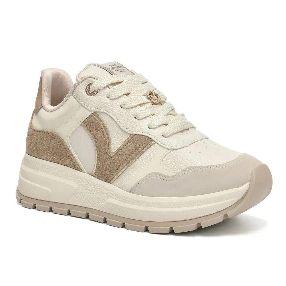Tênis Casual Feminino Via Marte Confortável Urbano Sintético Bege 3