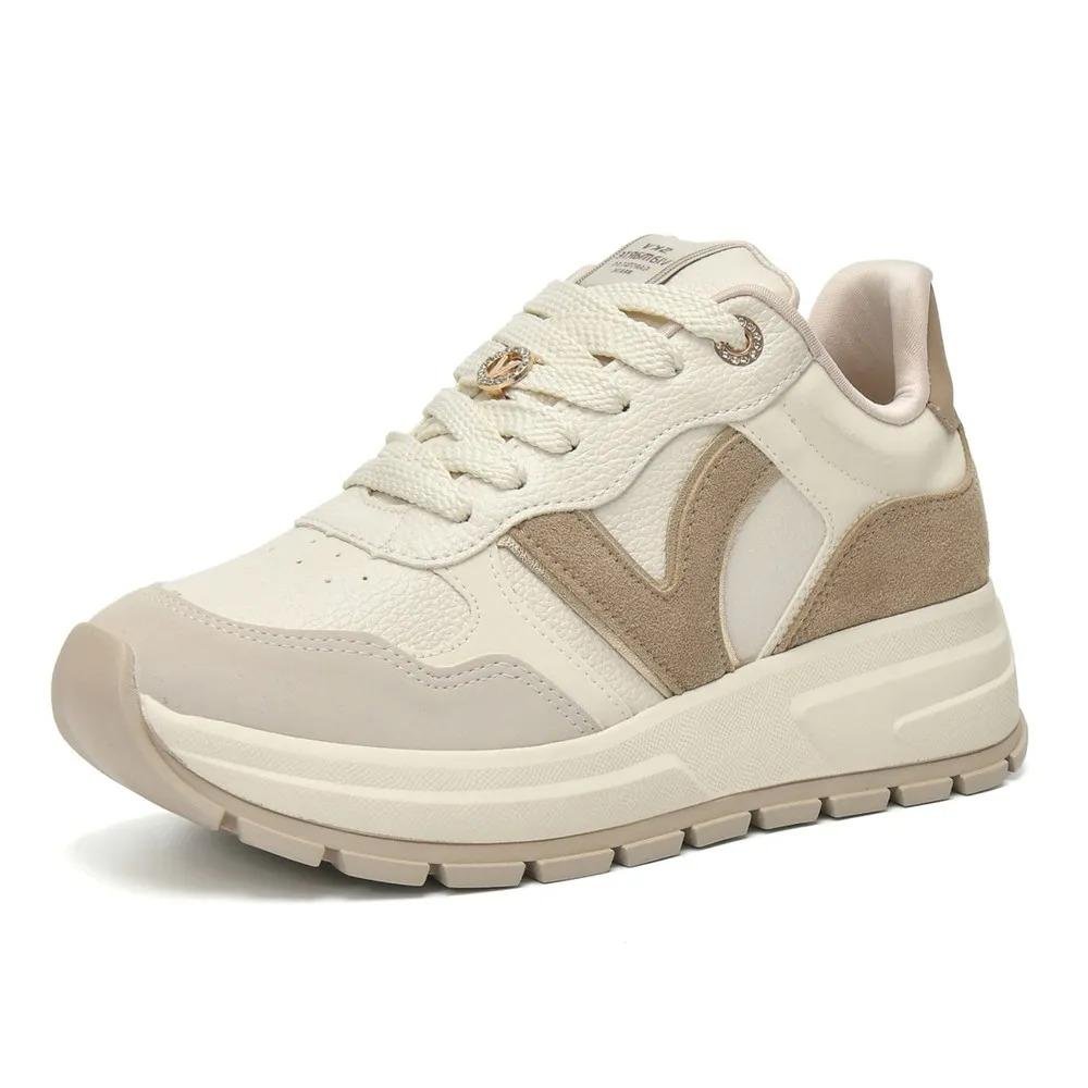 Tênis Casual Feminino Via Marte Confortável Urbano Sintético Bege 4