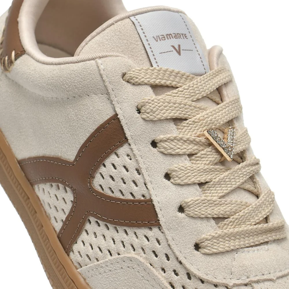 Tênis Casual Feminino Via Marte Confortável Urbano Sintético Bege 5