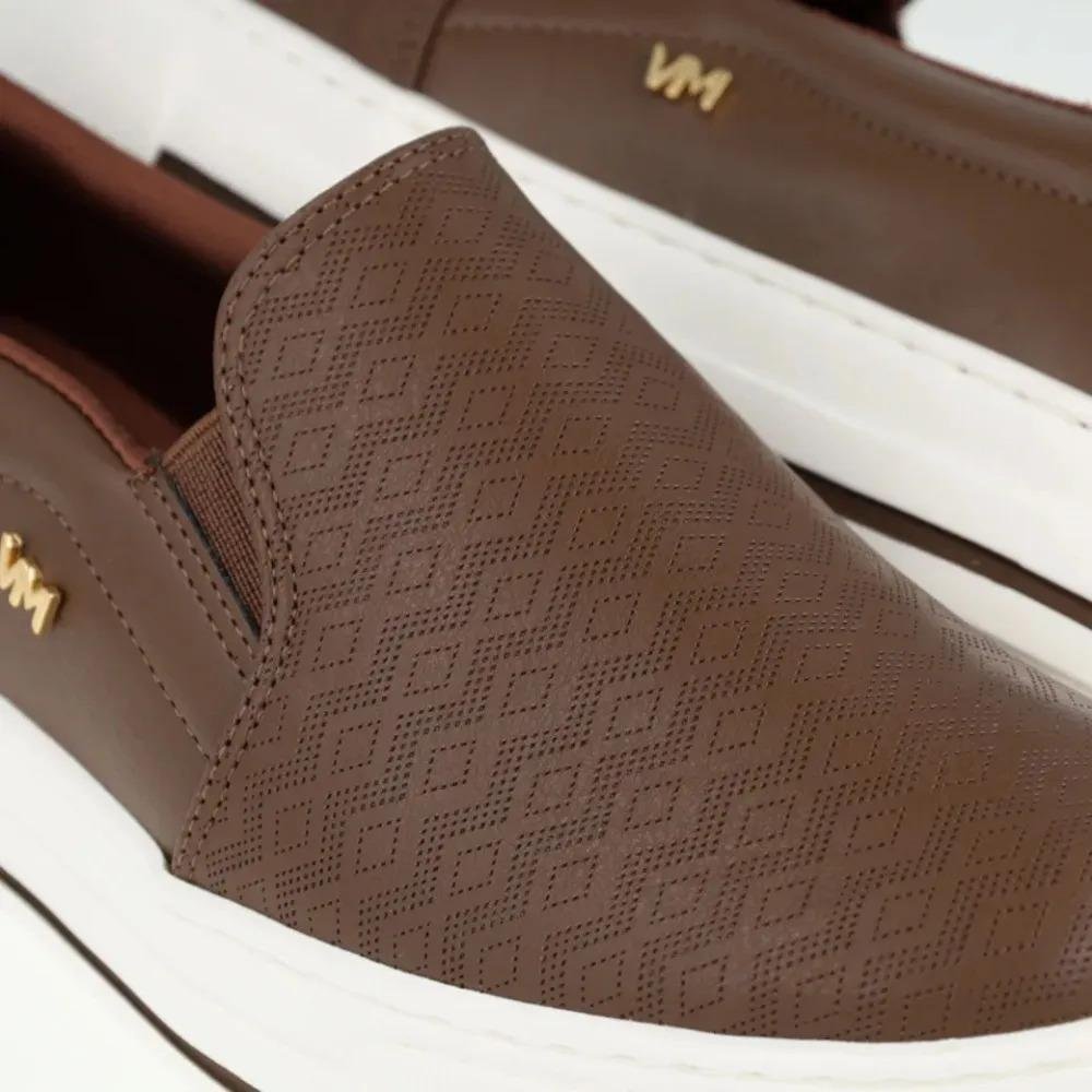 Tênis Slip On Feminino Via Marte Calce Fácil Plataforma Marrom 6