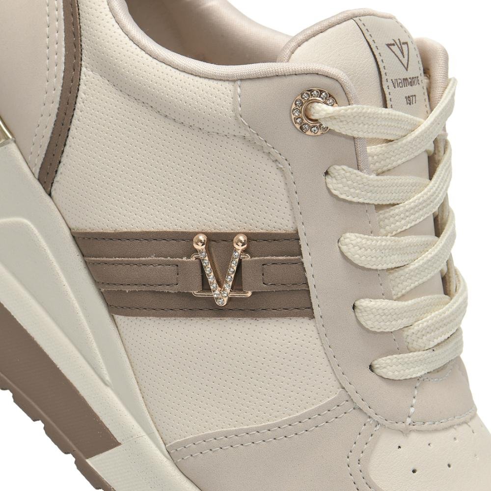 Tênis Casual Feminino Via Marte Anabela Salto Sneaker Bege 6