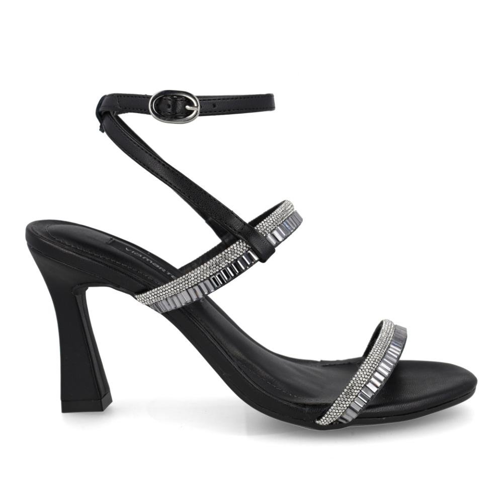Sandália Feminina Via Marte Salto Taça Elegante Sintético Preto 3