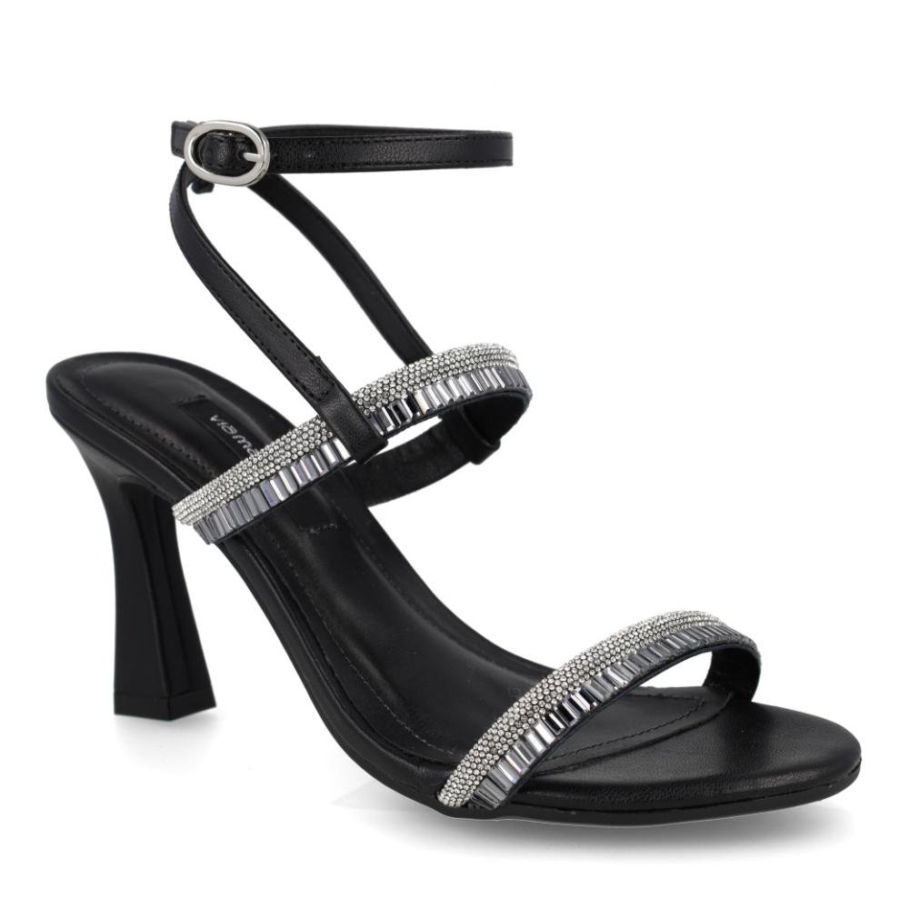 Sandália Feminina Via Marte Salto Taça Elegante Sintético Preto 5