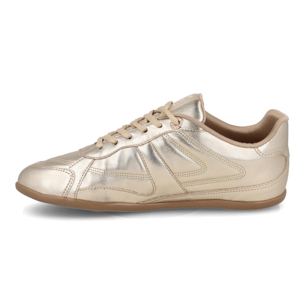 Tênis Feminino Via Marte Casual Urbano Confortável Dourado 4