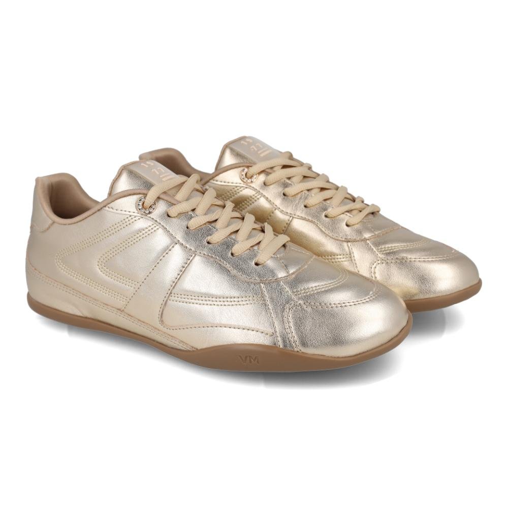 Tênis Feminino Via Marte Casual Urbano Confortável Dourado 6