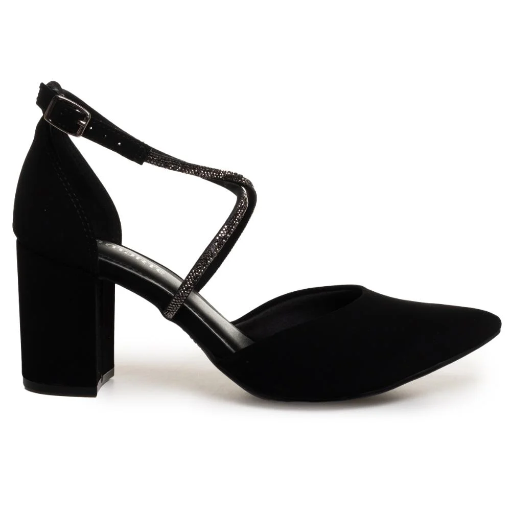 Sapato Via Marte Feminino Salto Bloco Conforto Preto 3