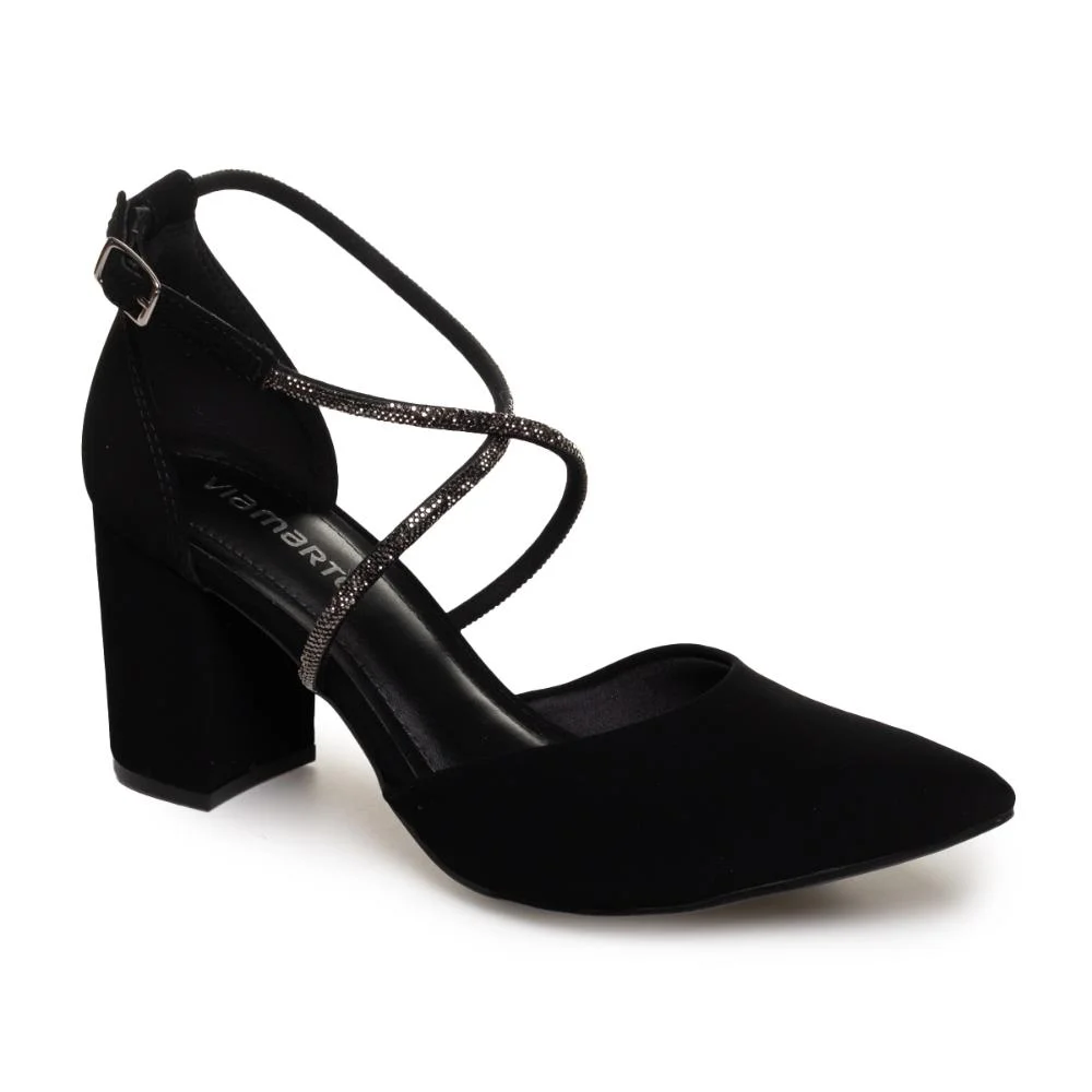 Sapato Via Marte Feminino Salto Bloco Conforto Preto 4