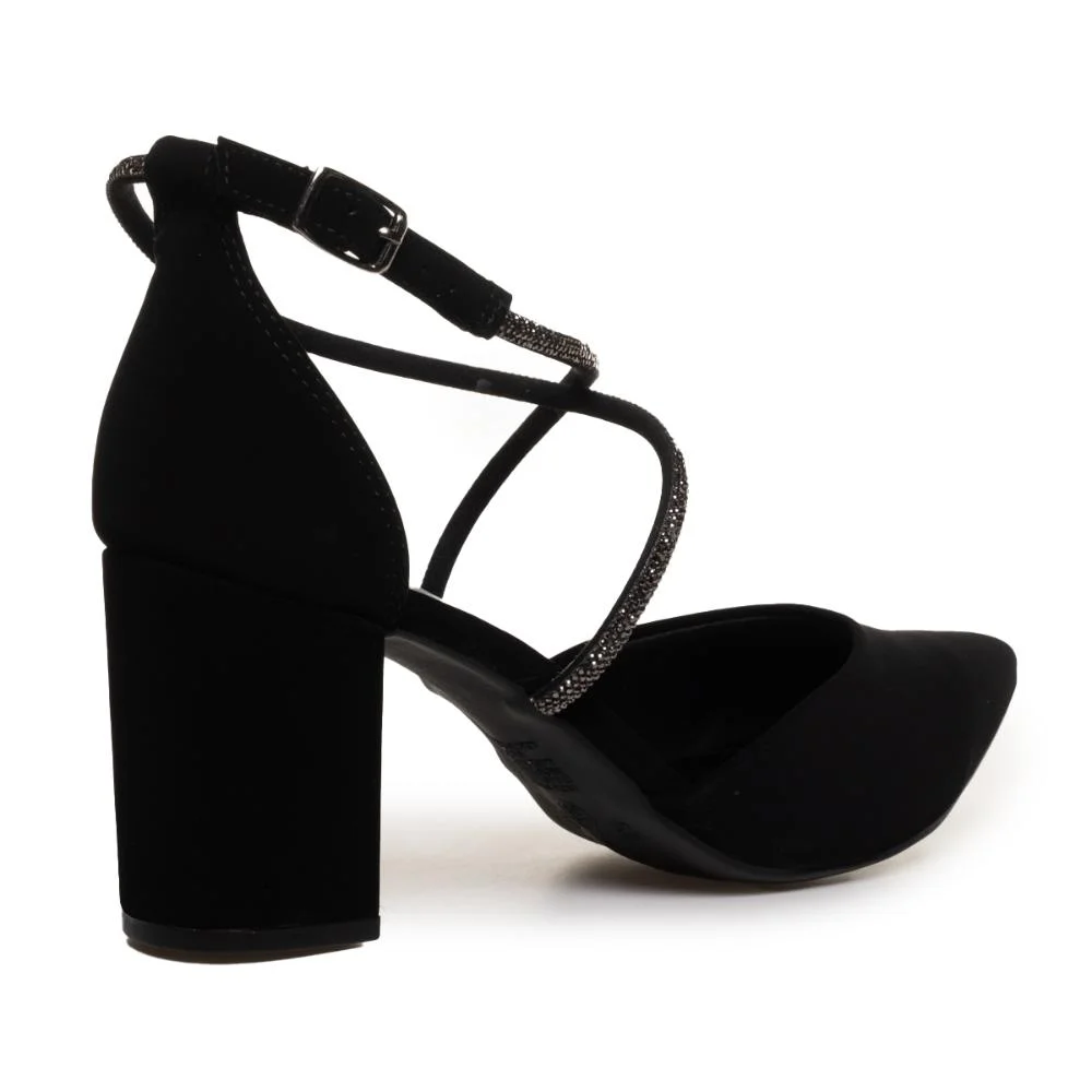 Sapato Via Marte Feminino Salto Bloco Conforto Preto 5