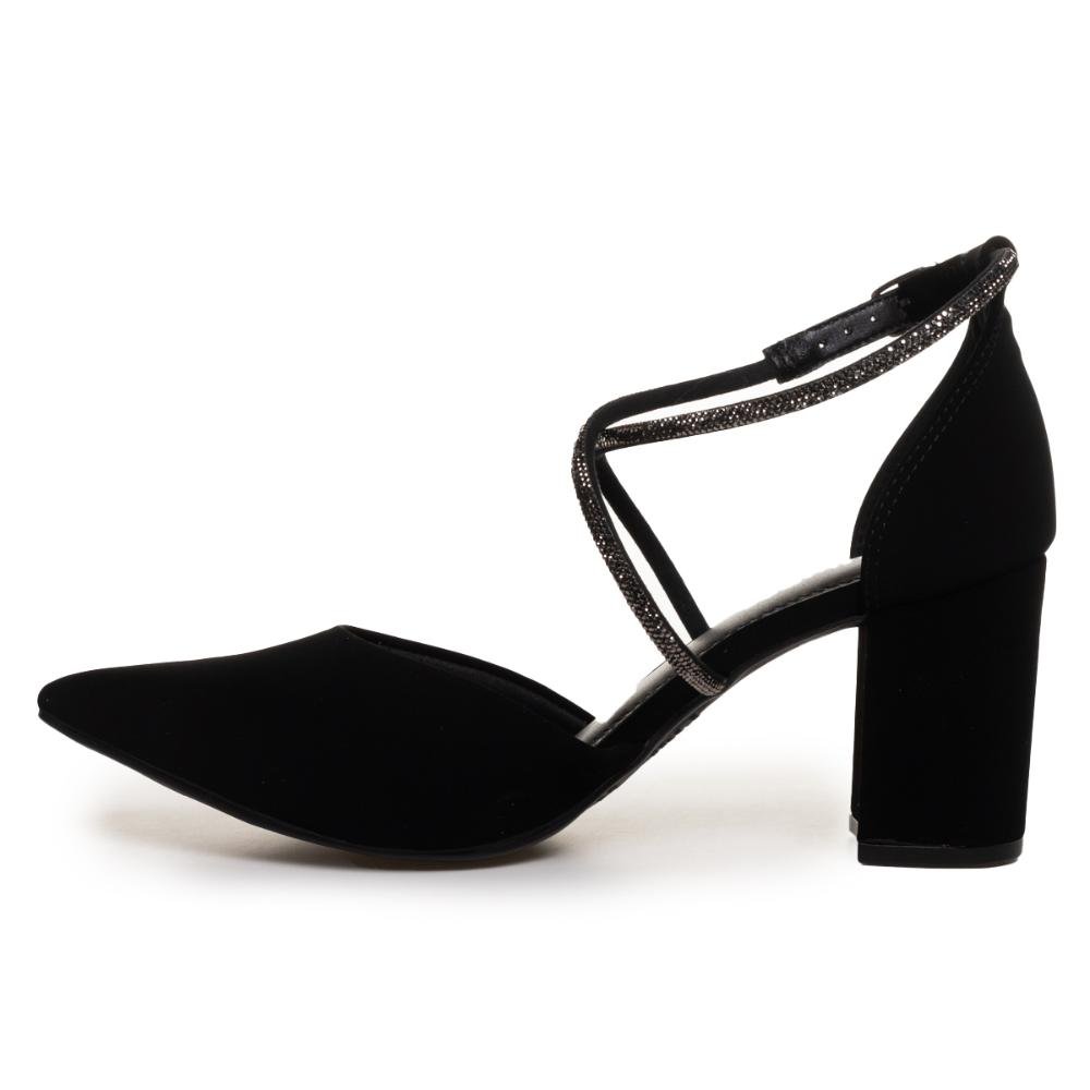 Sapato Via Marte Feminino Salto Bloco Conforto Preto 6