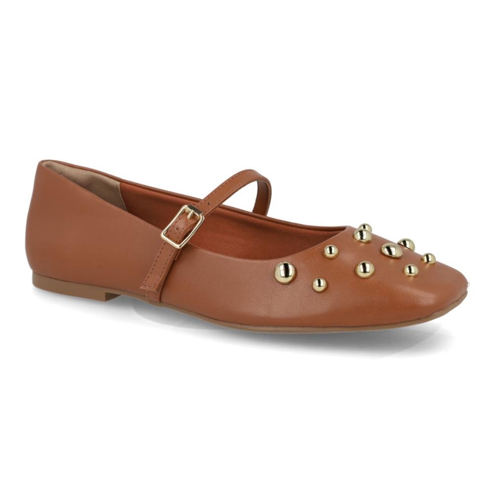 Sapatilha Feminina Via Marte Mary Jane Tachas Bico Fino Marrom 4