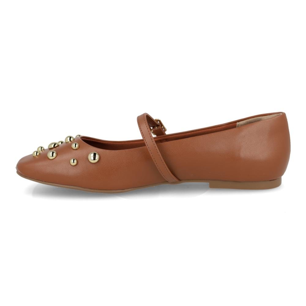 Sapatilha Feminina Via Marte Mary Jane Tachas Bico Fino Marrom 5