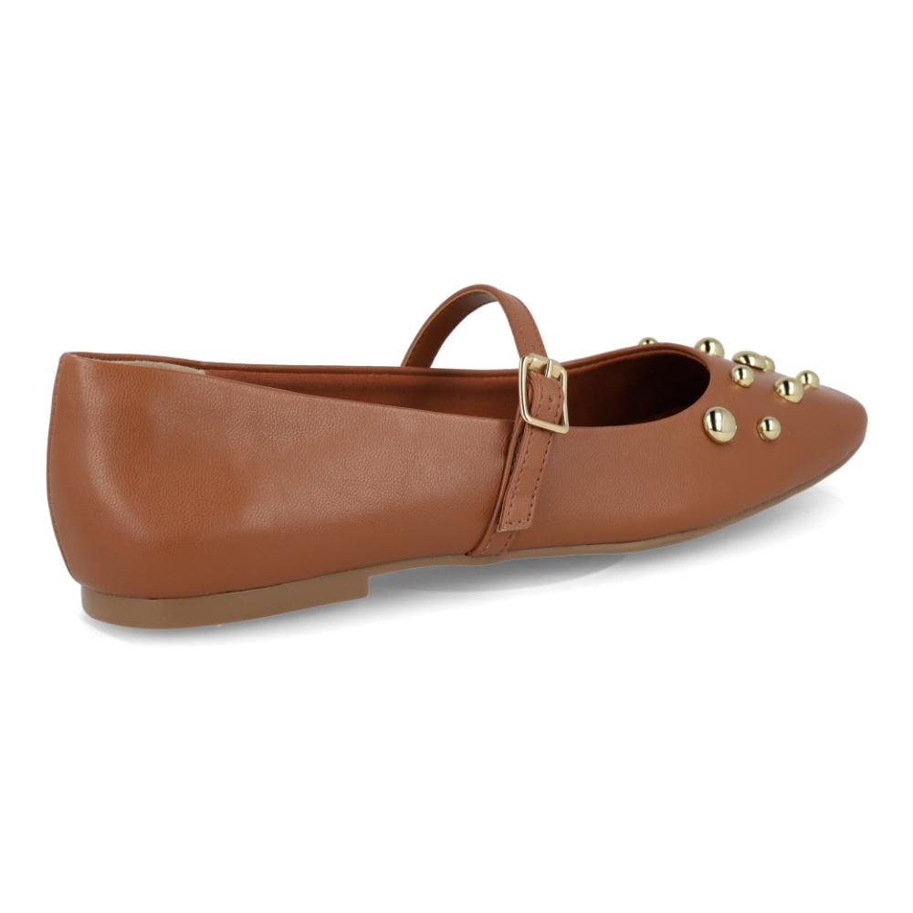 Sapatilha Feminina Via Marte Mary Jane Tachas Bico Fino Marrom 6