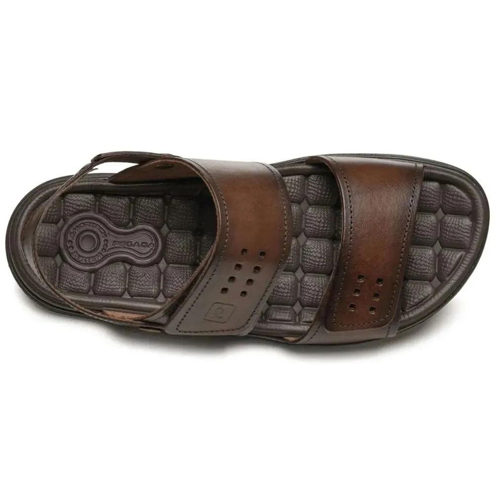 Sandália Masculina Pegada Couro Conforto Marrom 3