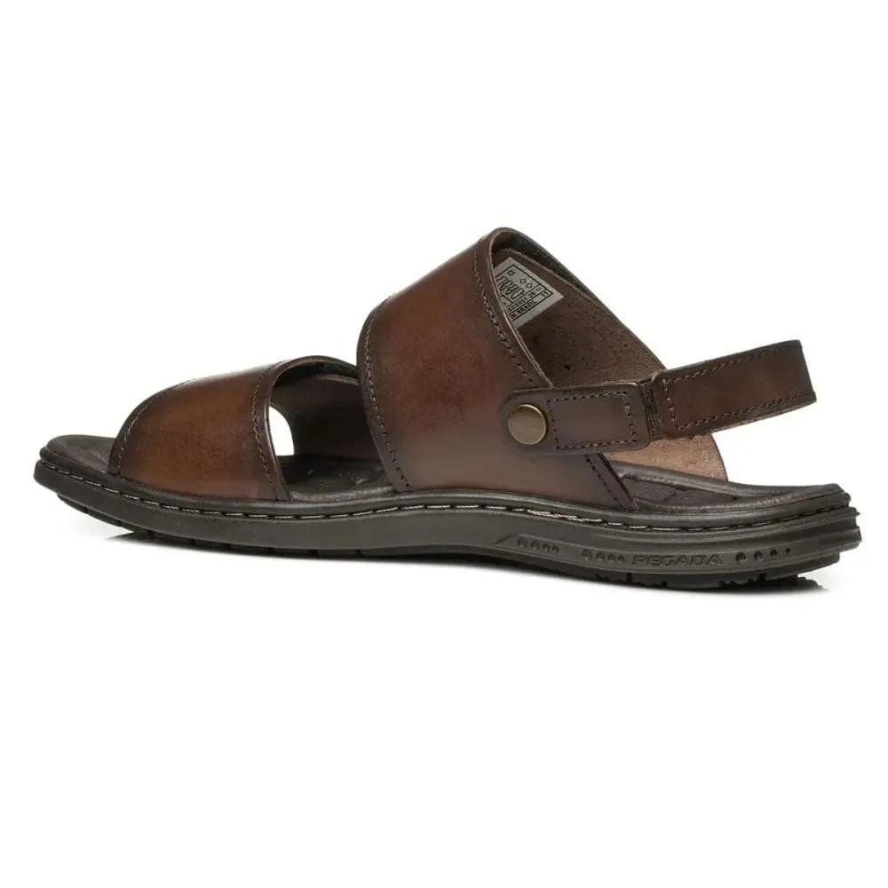 Sandália Masculina Pegada Couro Conforto Marrom 5