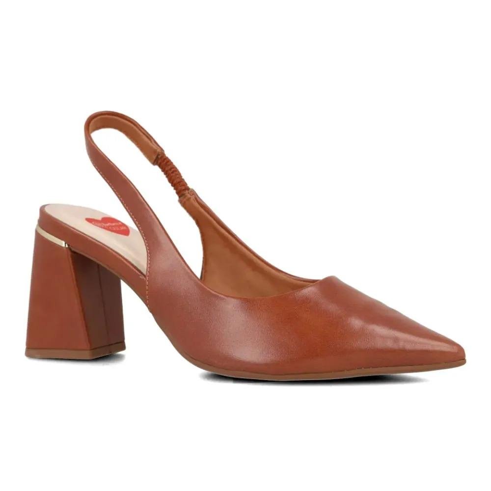 Scarpin Feminino Bebecê Salto Bloco Confortável Marrom 6