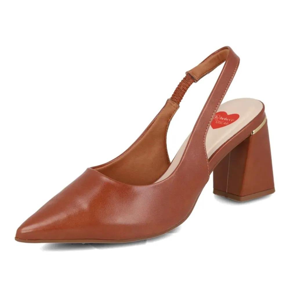 Scarpin Feminino Bebecê Salto Bloco Confortável Marrom 7