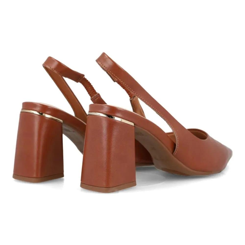 Scarpin Feminino Bebecê Salto Bloco Confortável Marrom 9