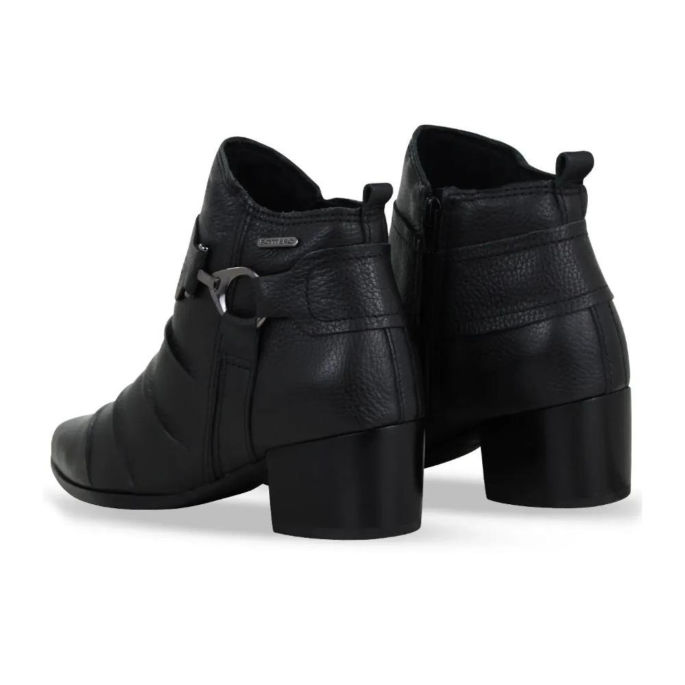 Bota Feminina Bottero Cano Curto Couro Confortável Preto 3