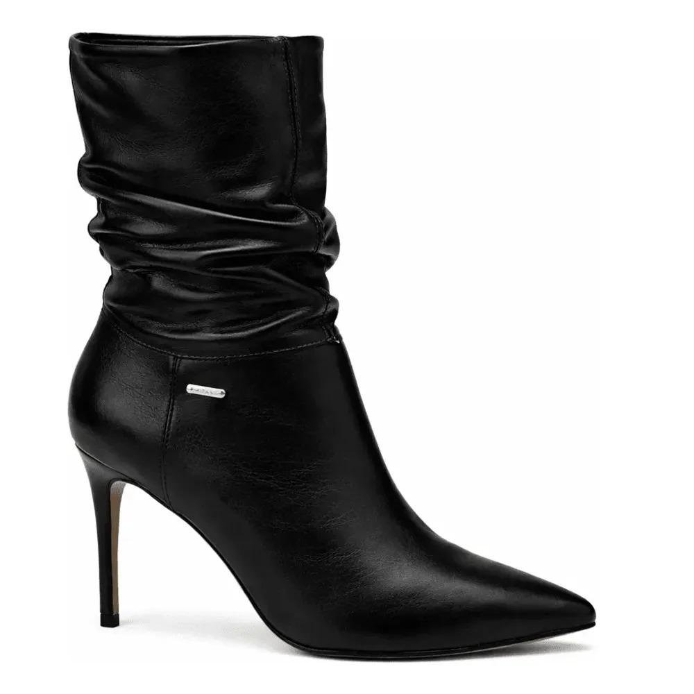 Bota Feminina Bottero Salto Alto Cano Alto Slouchy Couro