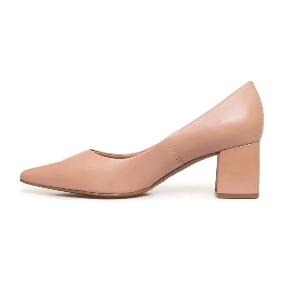 Scarpin Feminino Bottero Salto Bloco Couro Conforto Marrom 3