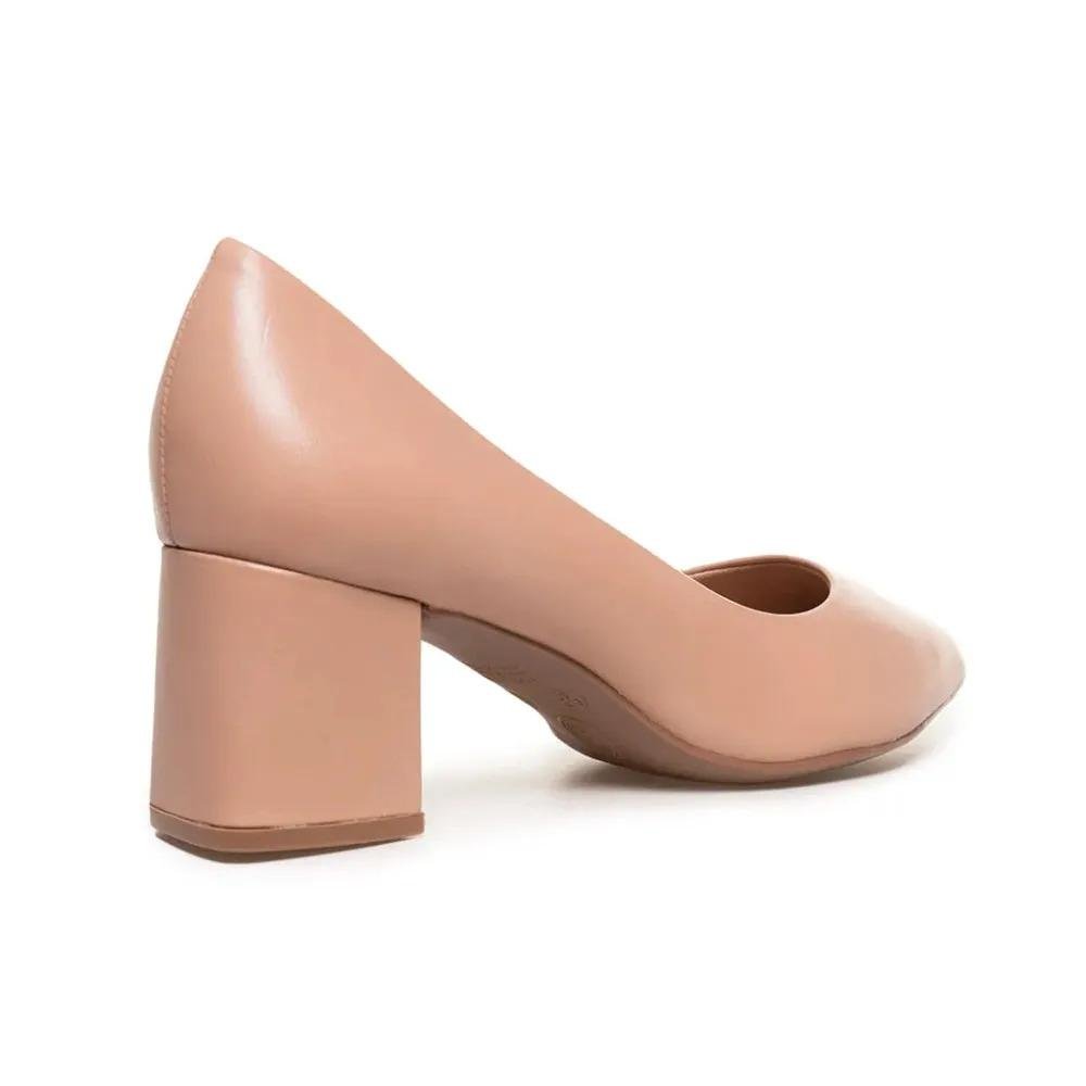 Scarpin Feminino Bottero Salto Bloco Couro Conforto Marrom 7