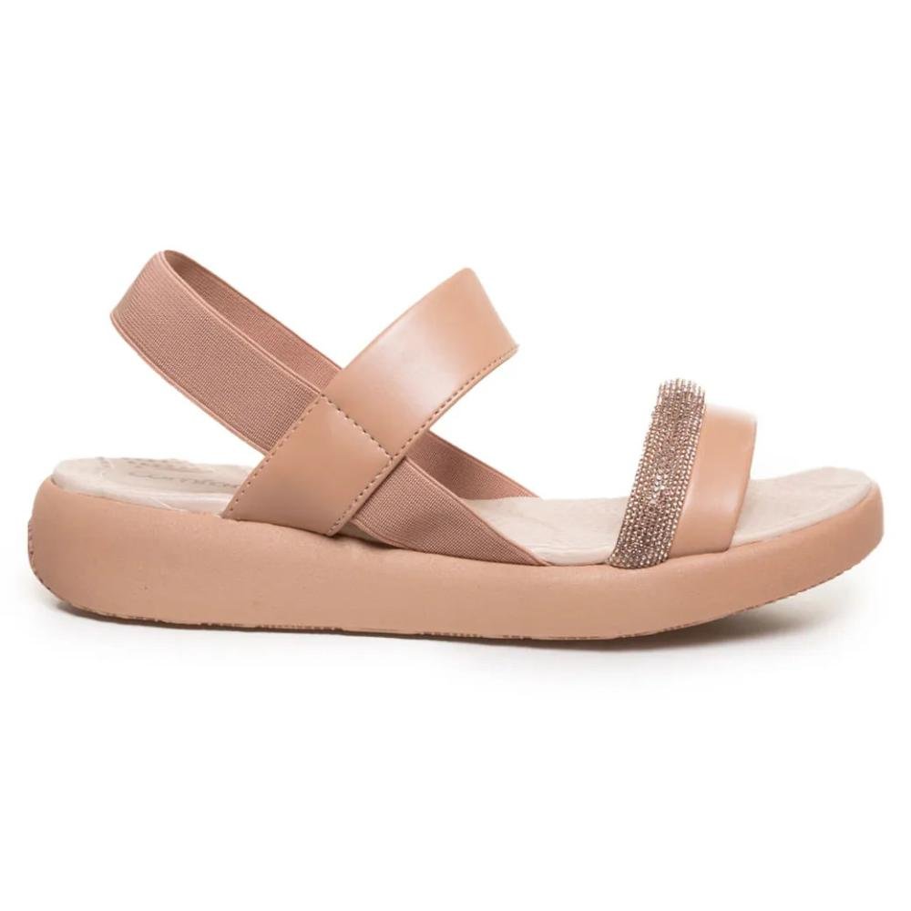 Sandália Feminina Comfortflex Rasteira Confortável Bege 3