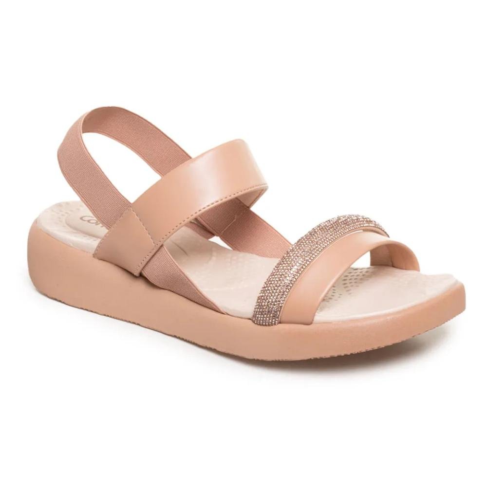 Sandália Feminina Comfortflex Rasteira Confortável Bege 5