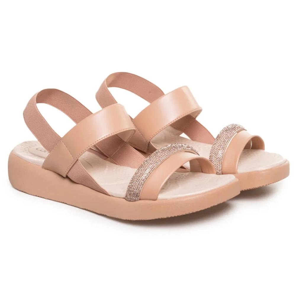 Sandália Feminina Comfortflex Rasteira Confortável Bege 6