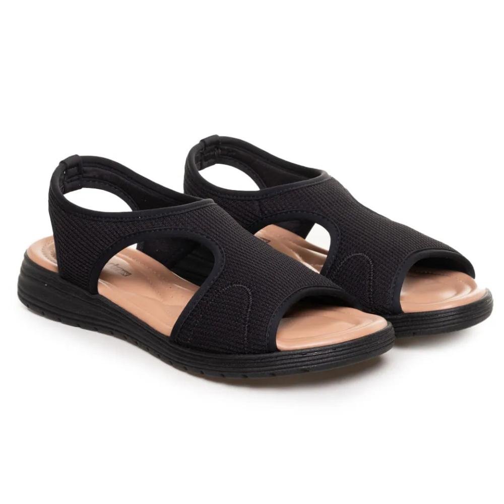 Sandália Feminina Comfortflex Anabela Confortável Preto 5