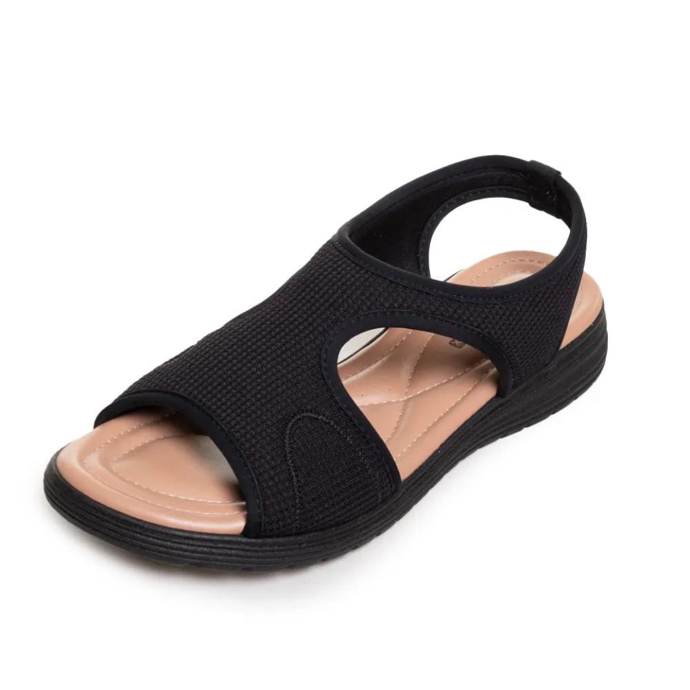 Sandália Feminina Comfortflex Anabela Confortável Preto 7