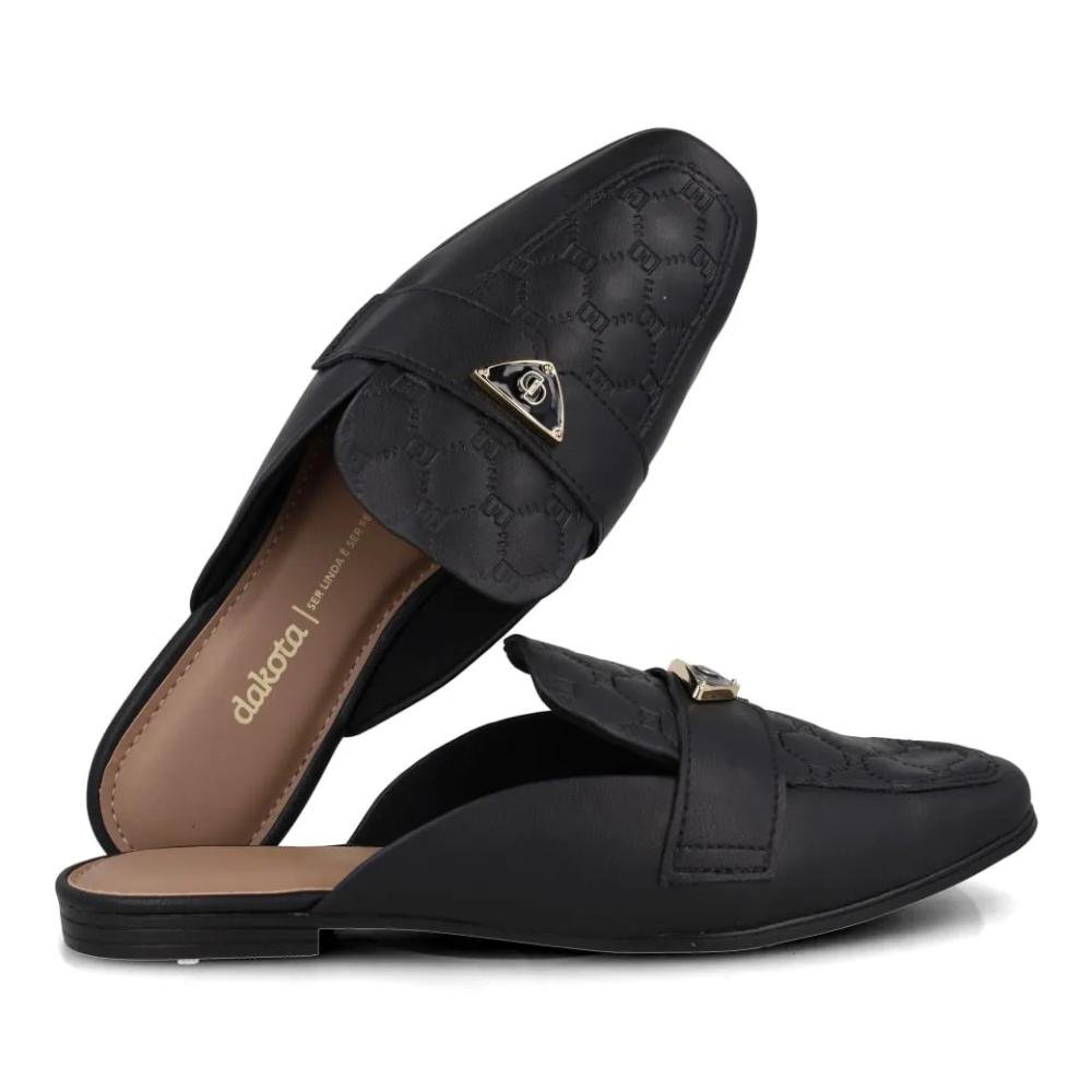 Mule Feminino Dakota Salto Baixo Confortável Preto 6