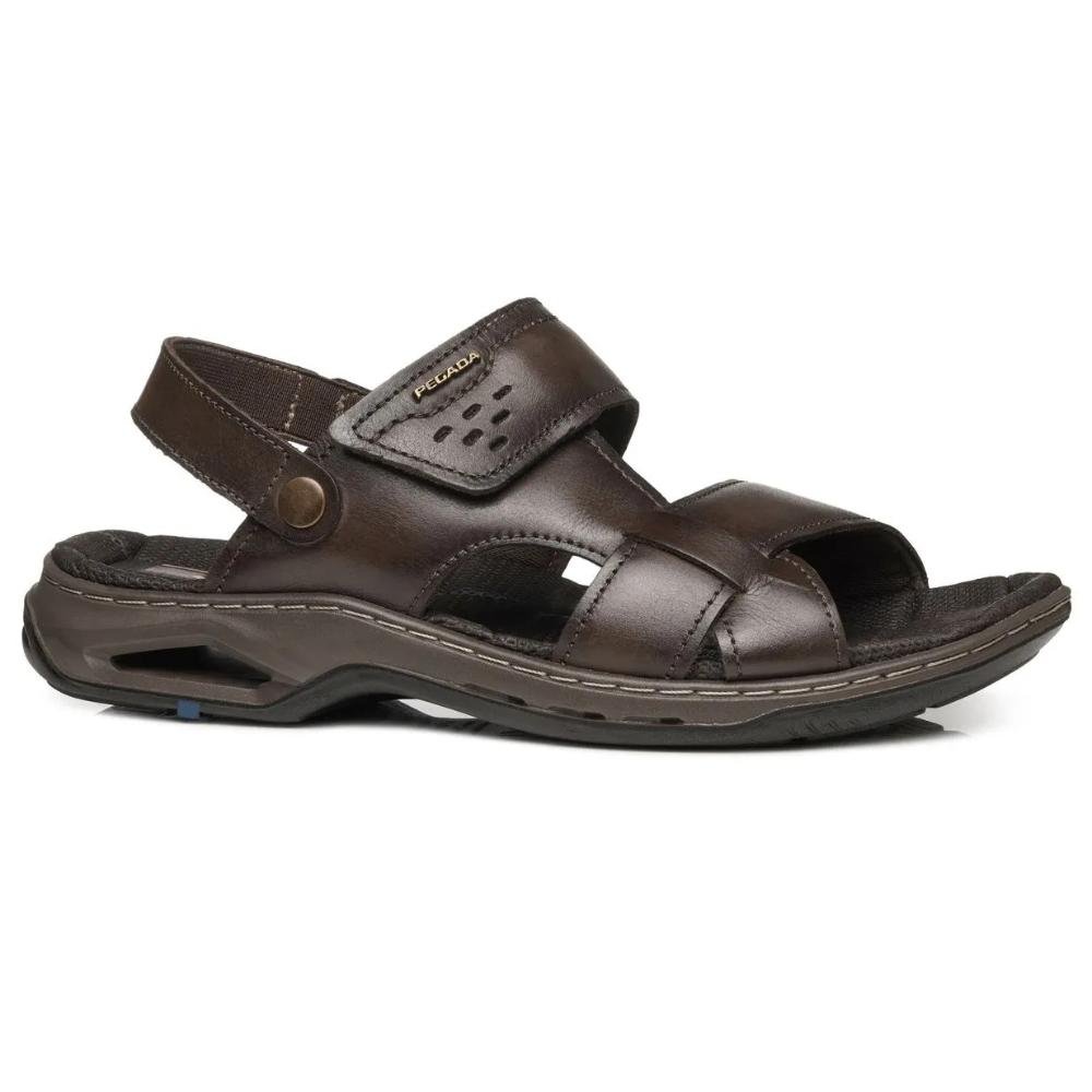 Sandália Pegada Free Couro Masculina Marrom 3
