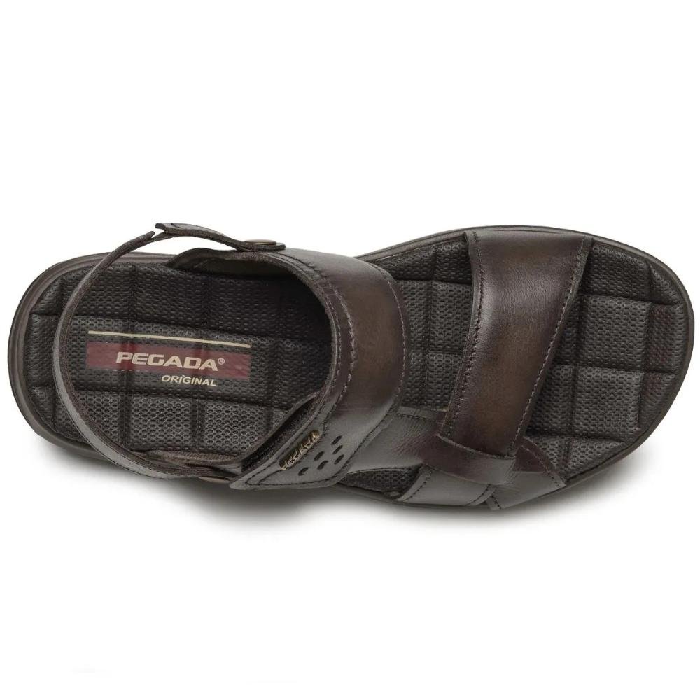 Sandália Pegada Free Couro Masculina Marrom 5