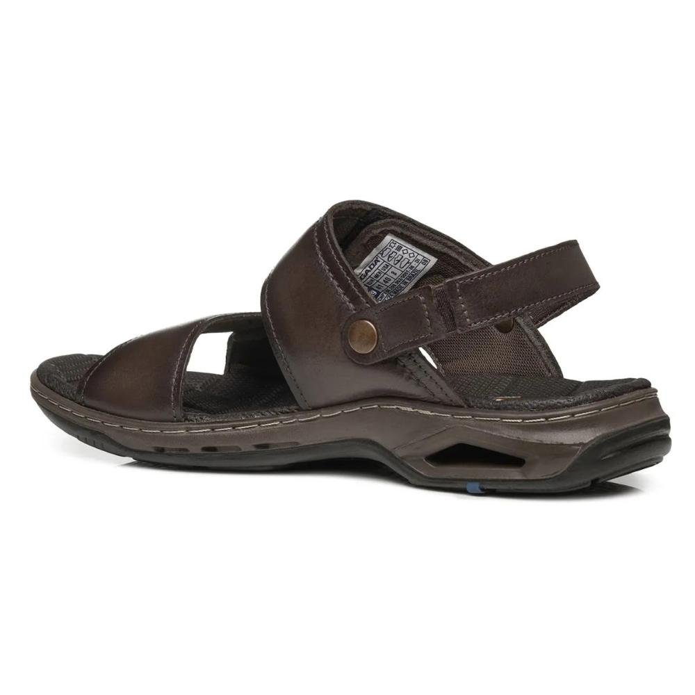 Sandália Pegada Free Couro Masculina Marrom 6