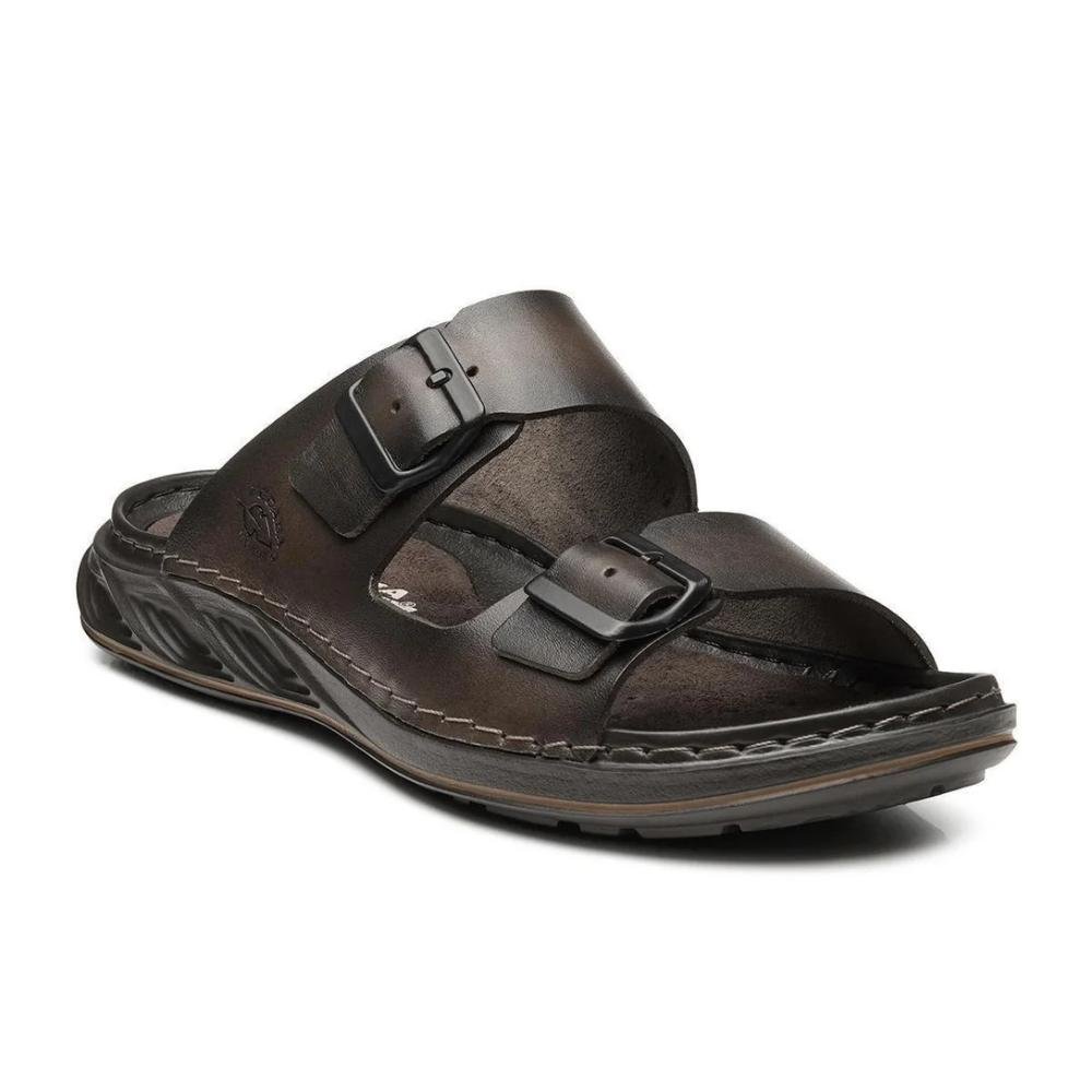 Chinelo Fivelas Pegada Folie Masculino Marrom 2