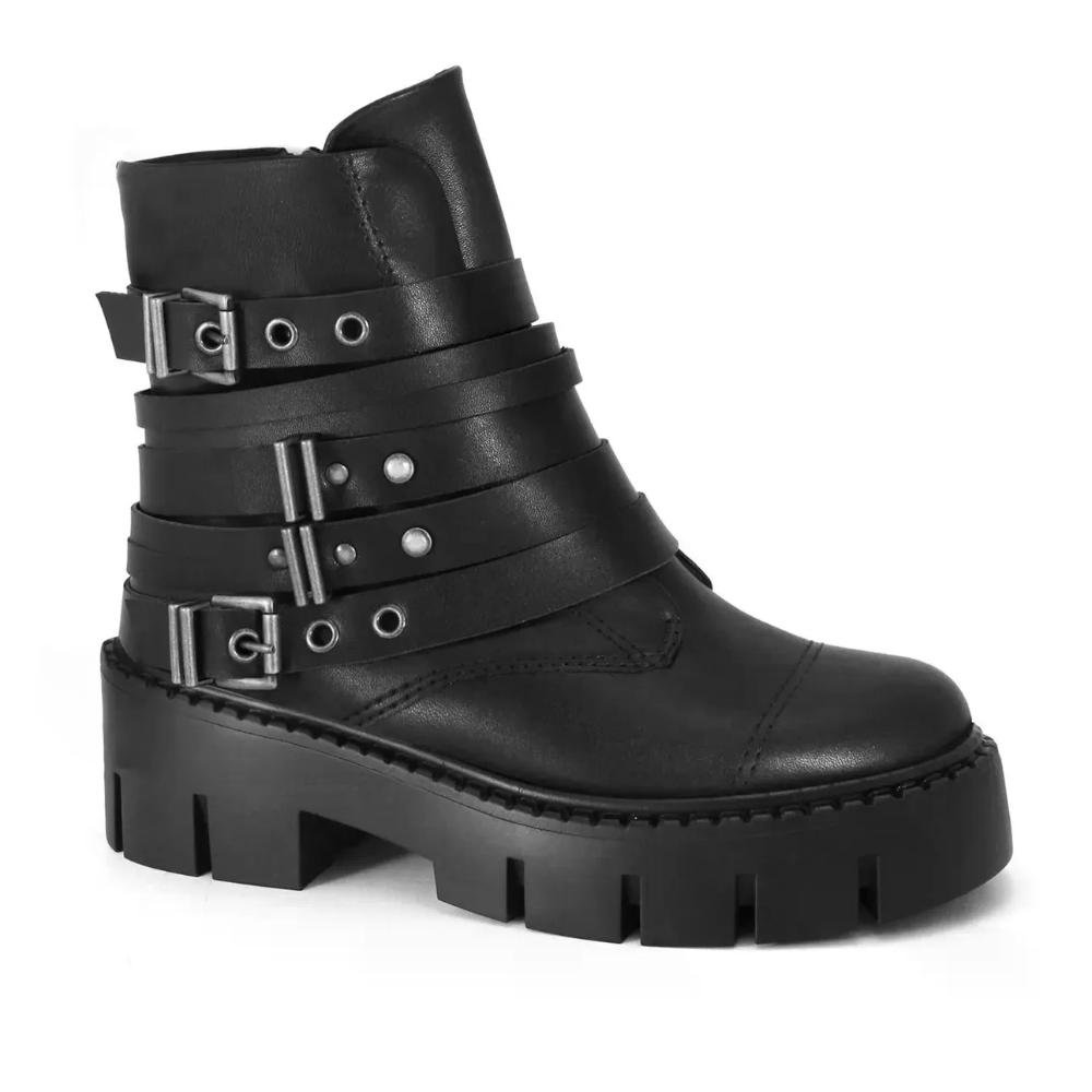 Bota Cano Baixo Feminina Ramarim Harlem Fivelas