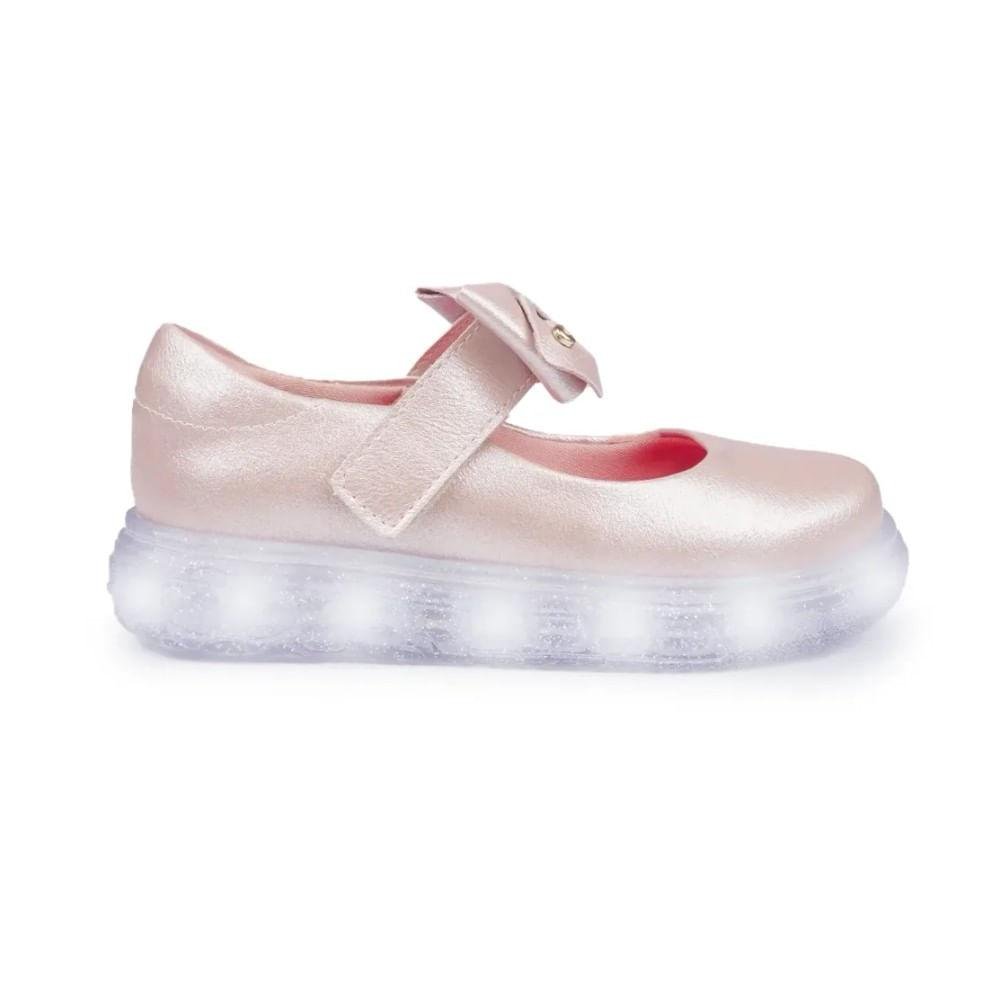 Tênis de Led Infantil Pampili Sneaker Luz Mary Jane Rosê