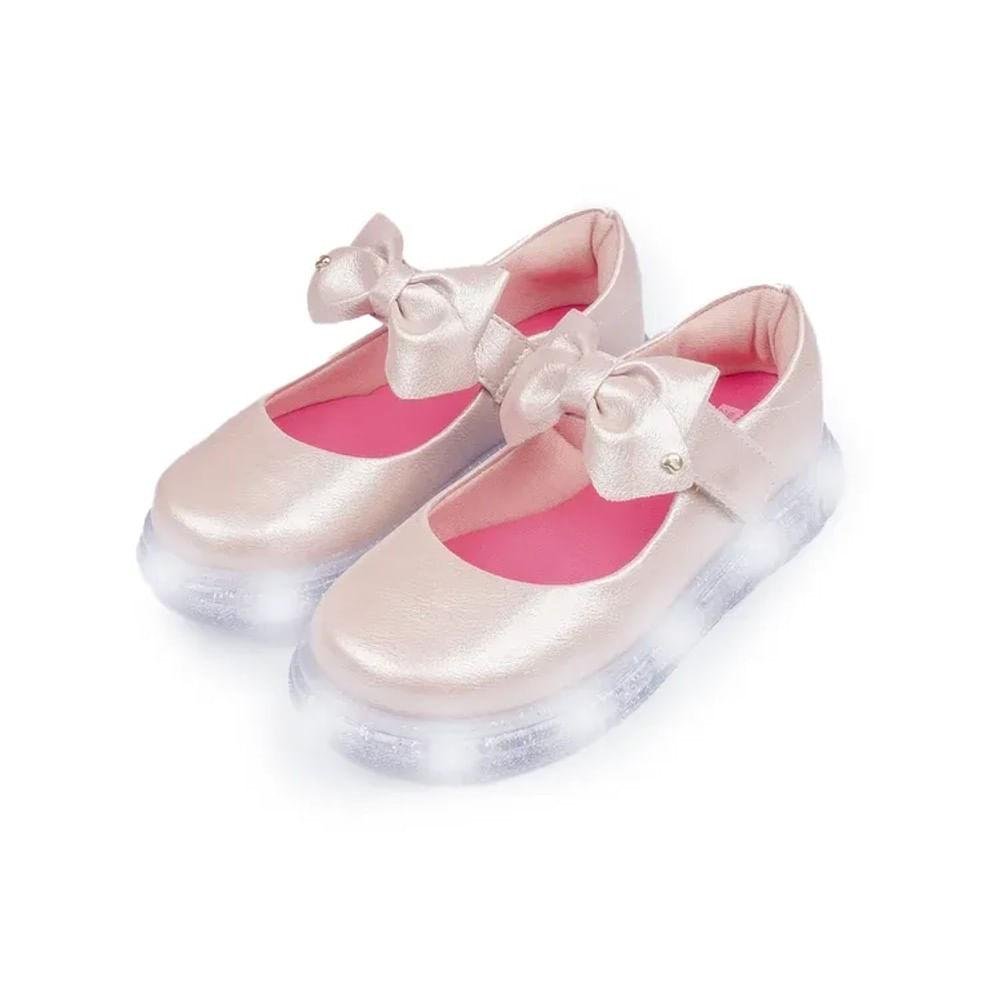 Tênis de Led Infantil Pampili Sneaker Luz Mary Jane Rosê Rosa 2