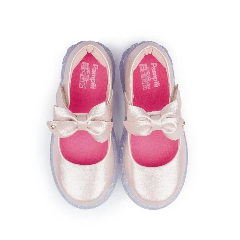 Tênis de Led Infantil Pampili Sneaker Luz Mary Jane Rosê Rosa 3