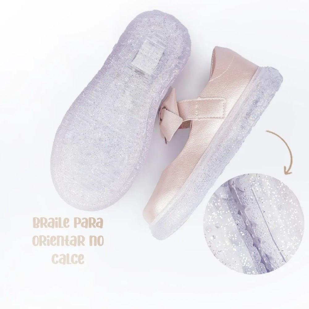 Tênis de Led Infantil Pampili Sneaker Luz Mary Jane Rosê Rosa 4