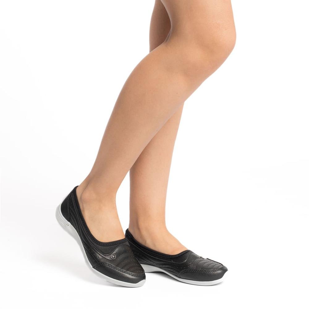 Tênis Slip On Feminino Kolosh Almeria Calce Fácil Preto 2