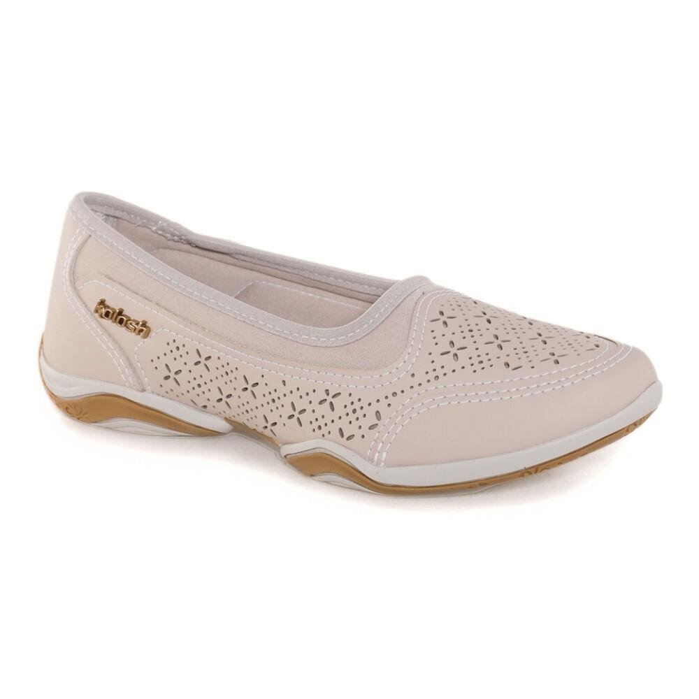Tênis Slip On Feminino Kolosh Hades Calce Fácil Bege 3