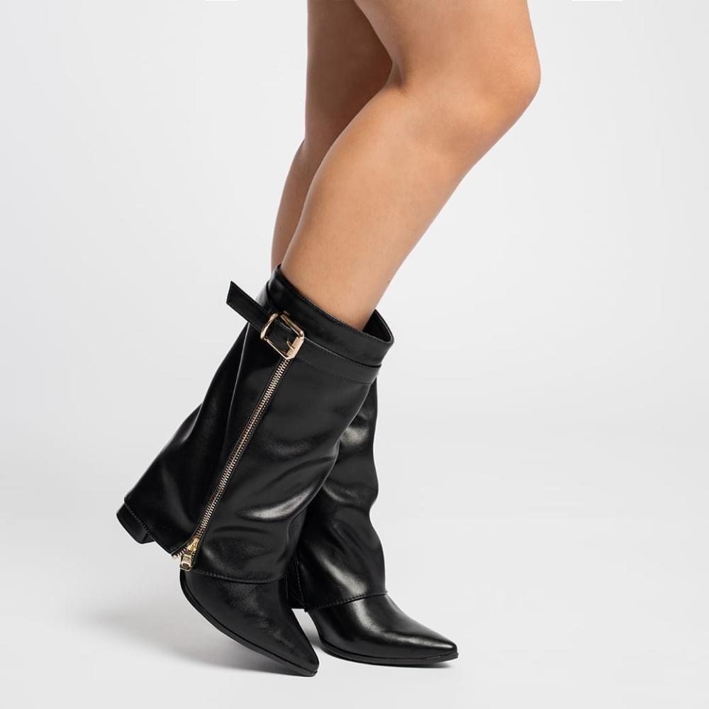 Bota Capa Ramarim Salto Bloco Feminina Preto 2