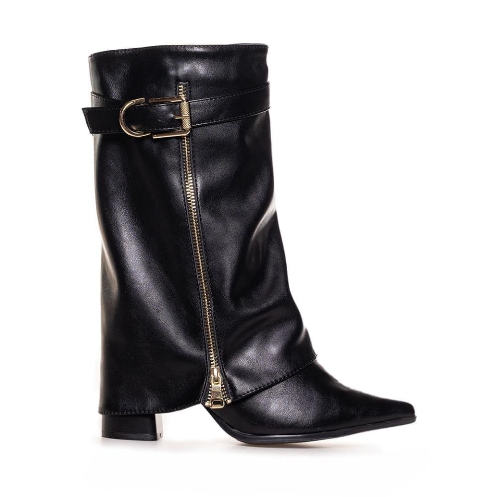 Bota Capa Ramarim Salto Bloco Feminina Preto 3