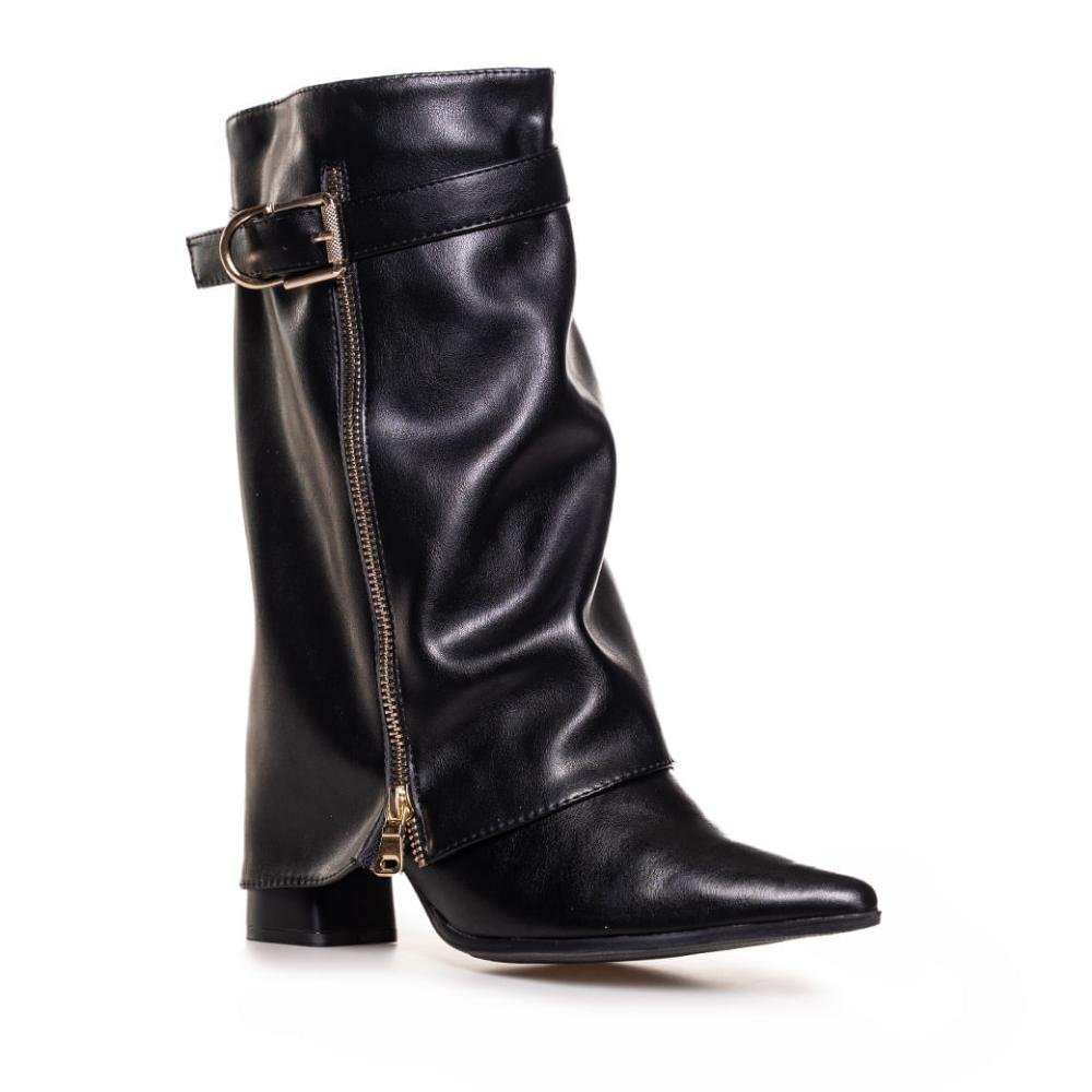 Bota Capa Ramarim Salto Bloco Feminina Preto 4