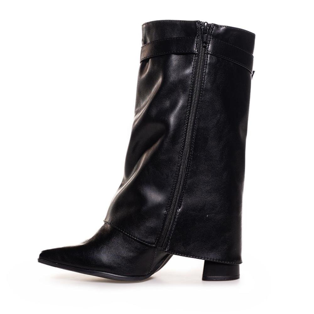 Bota Capa Ramarim Salto Bloco Feminina Preto 5