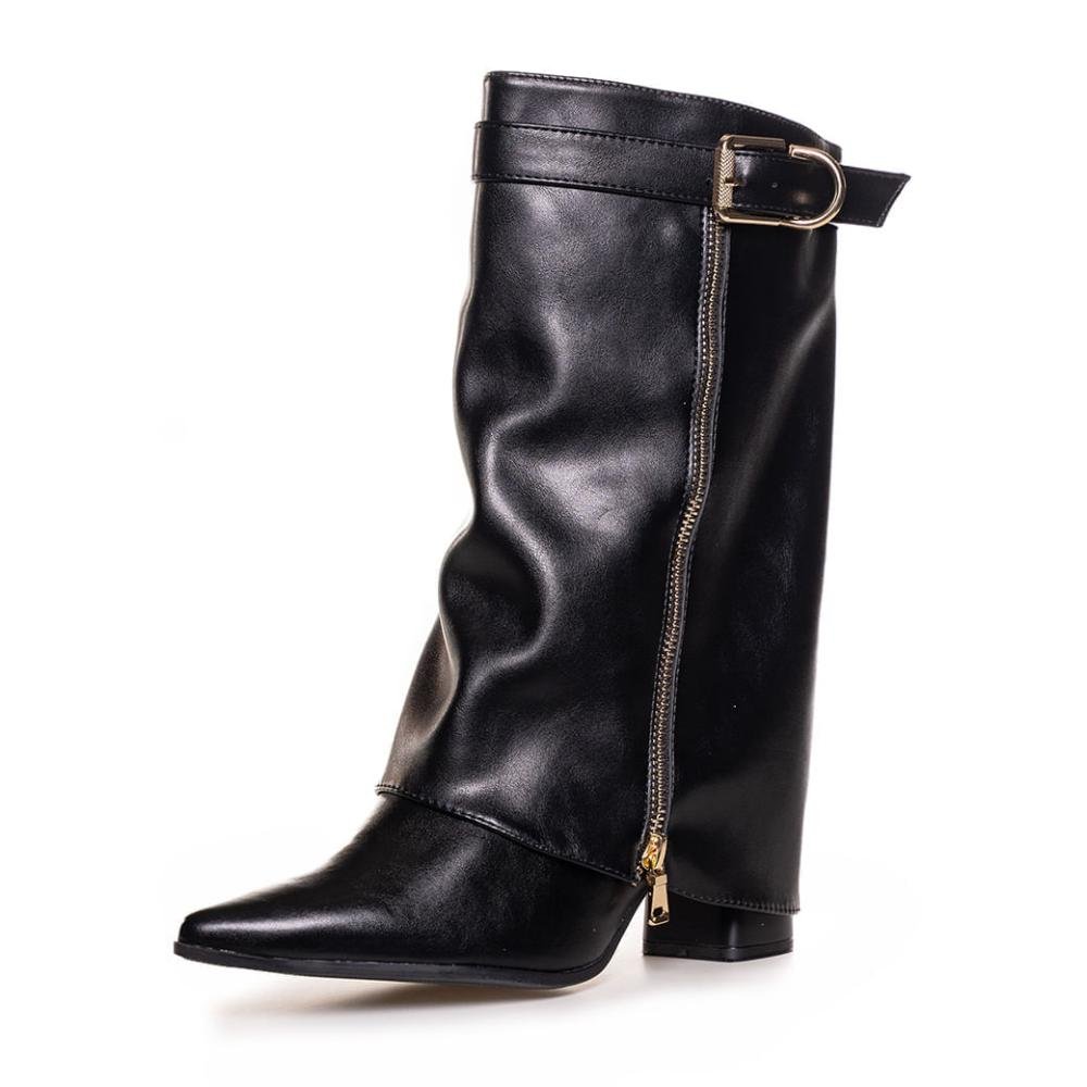 Bota Capa Ramarim Salto Bloco Feminina Preto 6